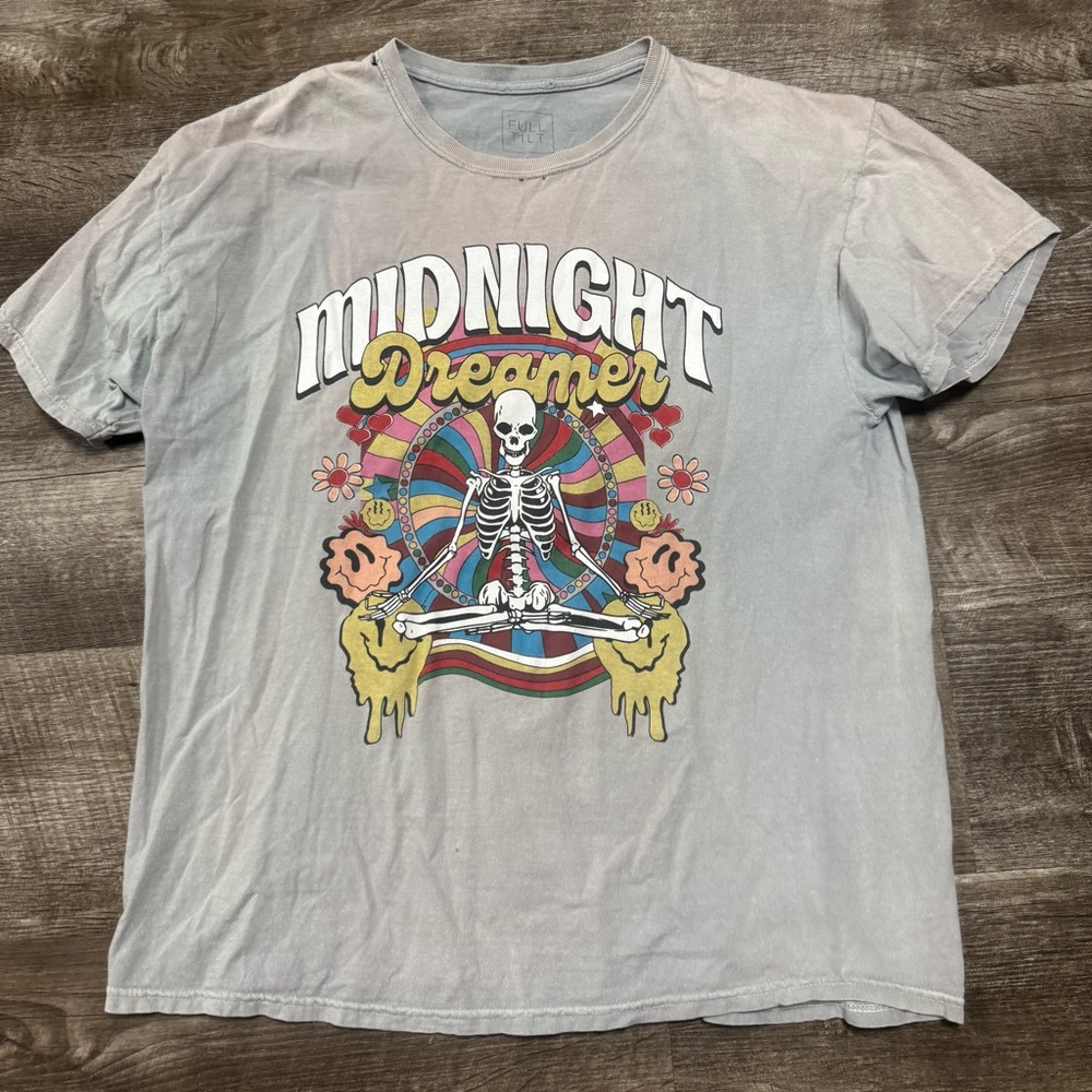Full Tilt Midnight Dreamer Skeleton T-Shirt Size Large